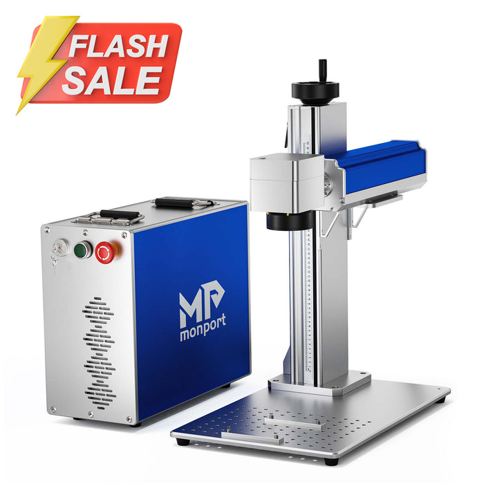 Flash Sale :Monport GQ 50W (7.9" x 7.9") Fiber Laser Engraver & Marking Machine with FDA Approval