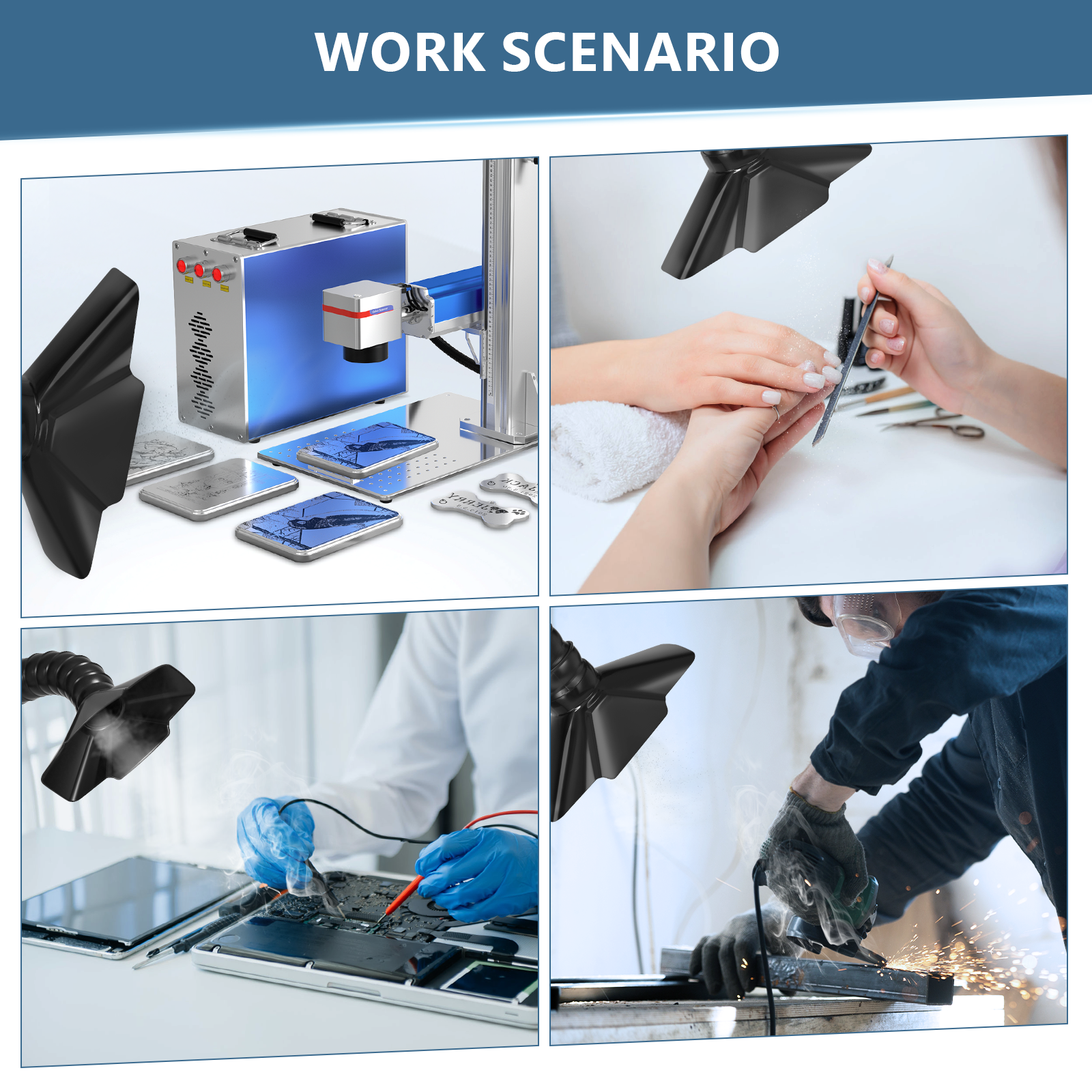 Monport 220w Fume Extractor with A 3-Layer Filter & 99.97% Purification Rate & Low Noise, Suitable for Soldering Stations, Engraving Machines