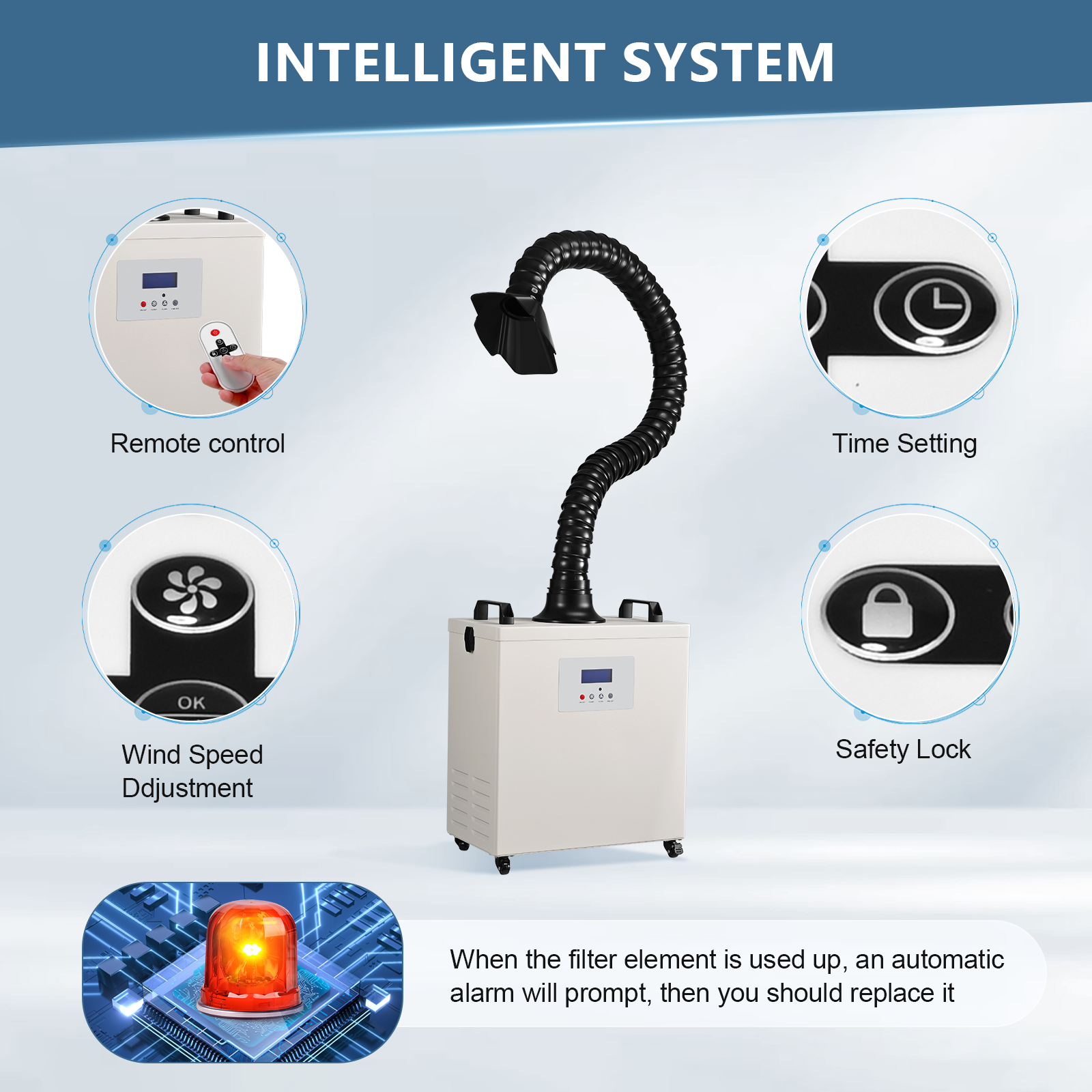Monport 220w Fume Extractor with A 3-Layer Filter & 99.97% Purification Rate & Low Noise, Suitable for Soldering Stations, Engraving Machines