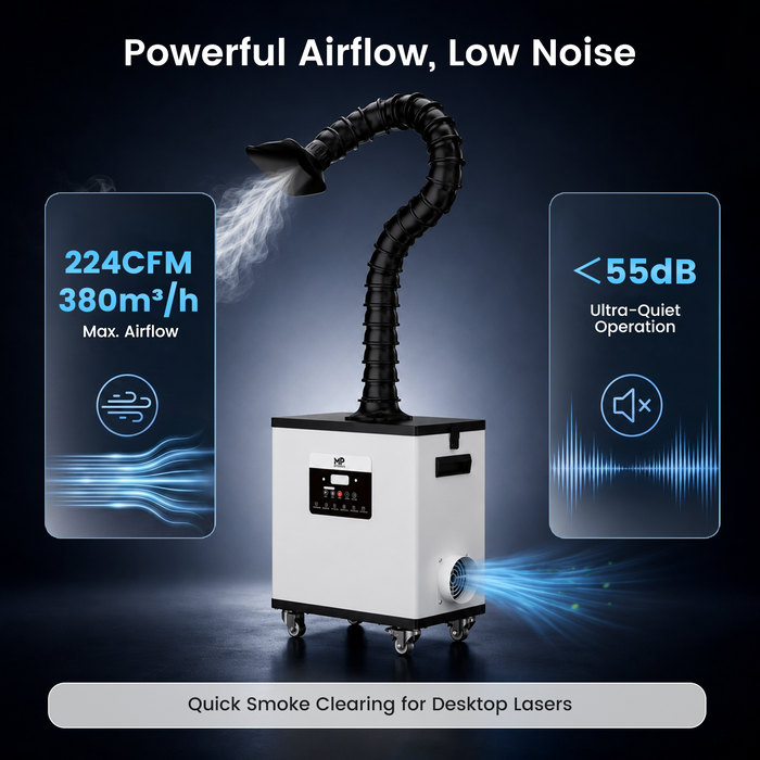 Monport 260W Laser Fume Extractor with 4-Layer Filter for CO2 & fiber Laser Engraver