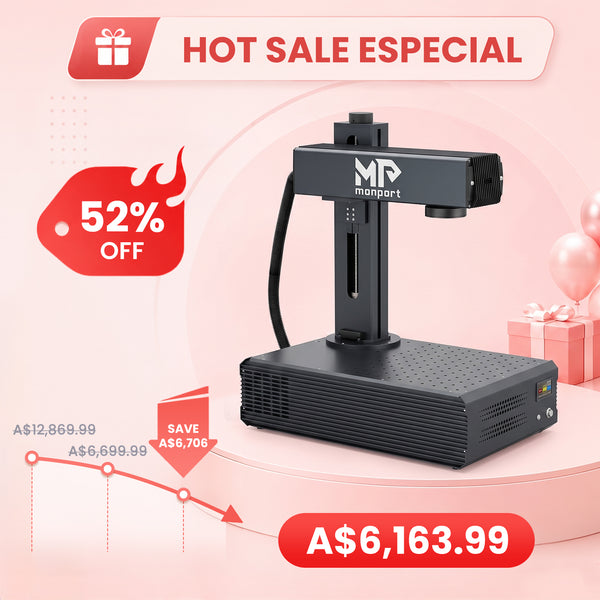 Monport GA 100W : Upgraded Integrated MOPA Fiber Laser Engraver & Marking Machine with Auto Focus