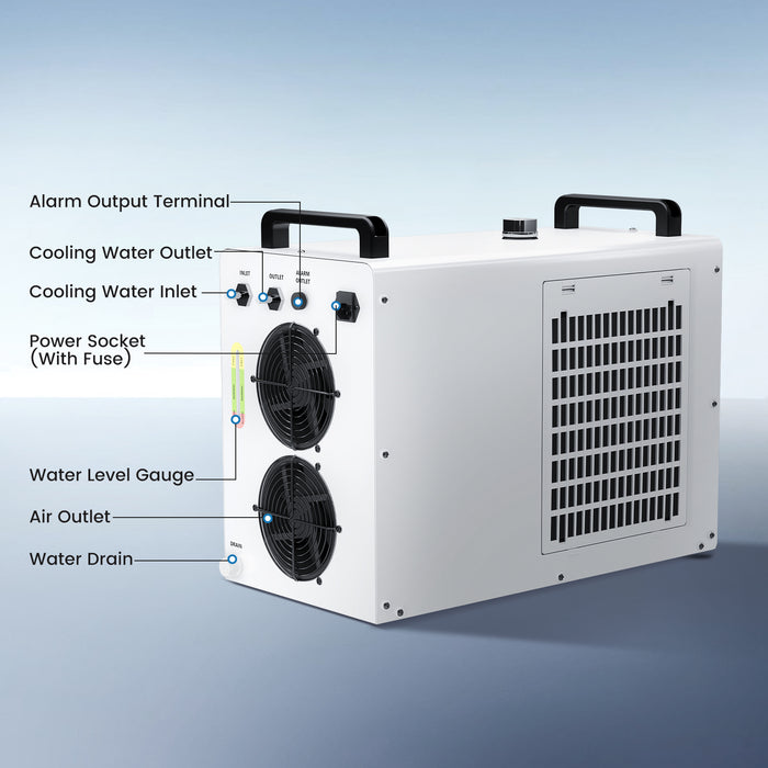 Monport 6L CW-5200 Industrial Water Chiller for 40W-150W CO2 Laser Engraver