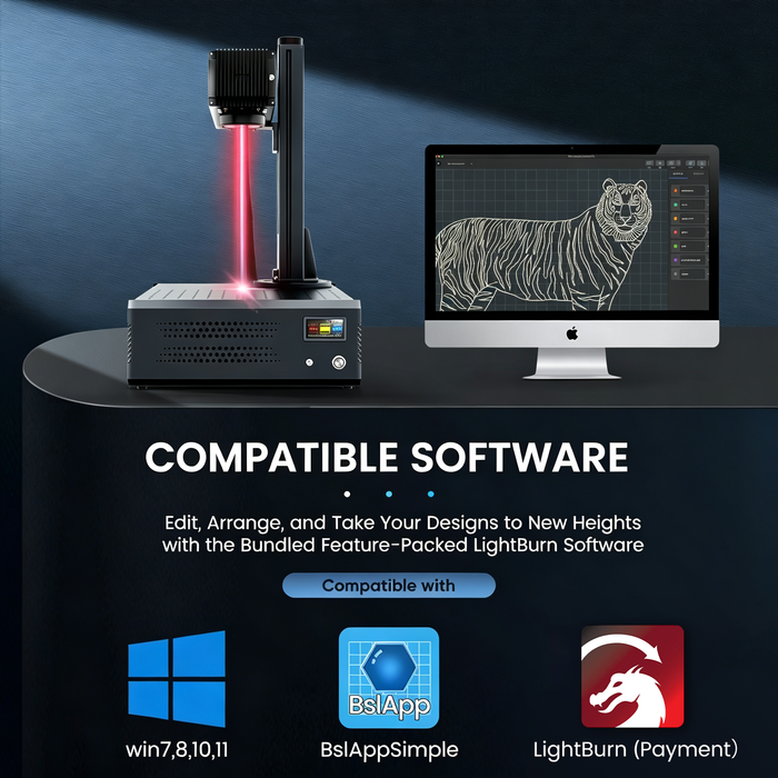 Monport GA 60W Upgraded Integrated MOPA Fiber Laser Engraver & Marking Machine with Auto Focus