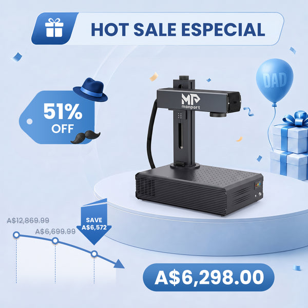 Monport GA 100W : Upgraded Integrated MOPA Fiber Laser Engraver & Marking Machine with Auto Focus