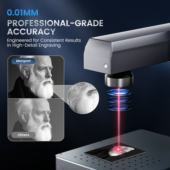 Monport GM 30W Pro Integrated JPT MOPA Fiber Laser Engraver & Marking Machine with AutoFocus