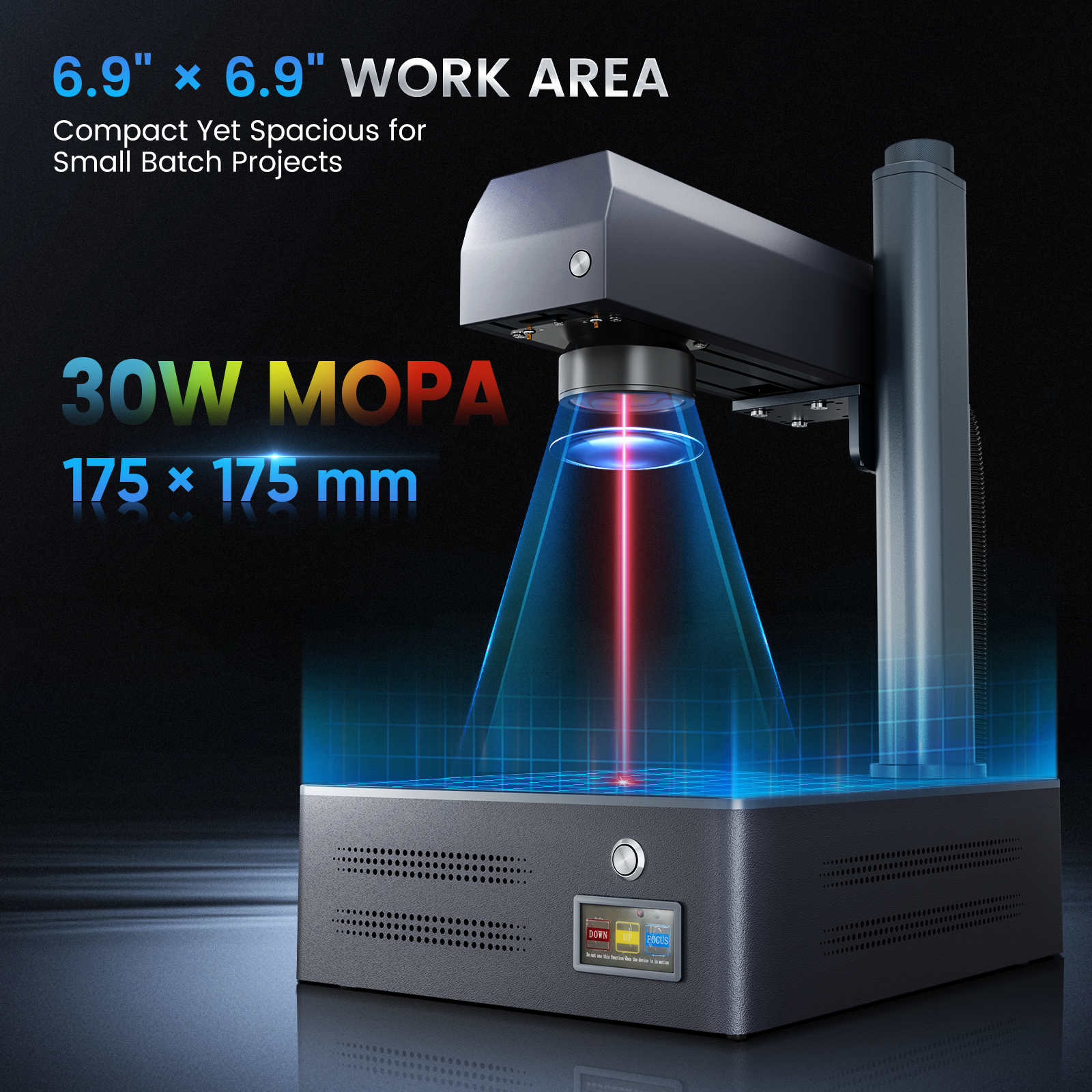 Monport GM 30W Pro Integrated JPT MOPA Fiber Laser Engraver & Marking Machine with AutoFocus