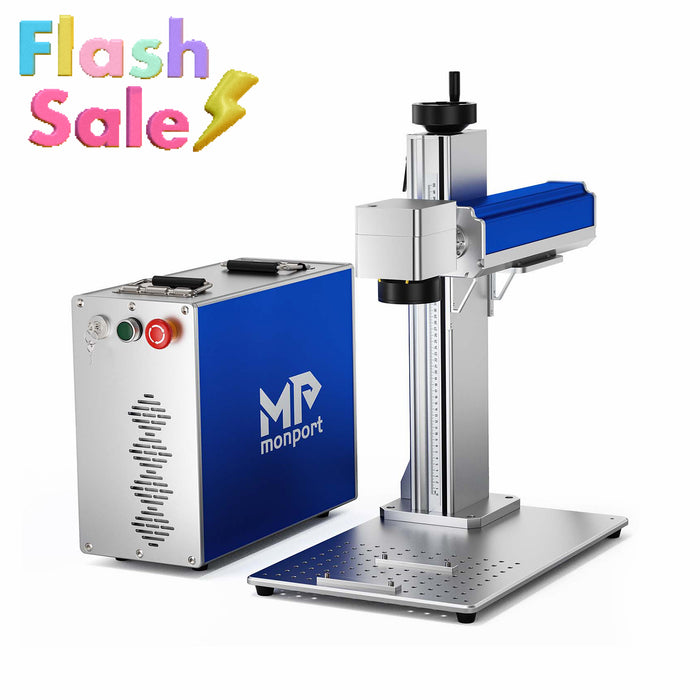 Flash Sale ：Monport GQ 50W (7.9" x 7.9") Fiber Laser Engraver & Marking Machine with FDA Approval