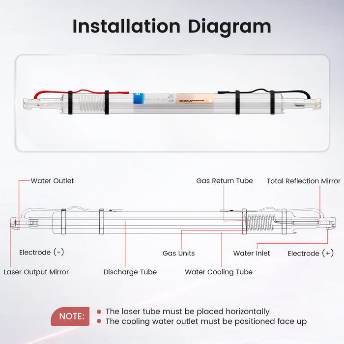 Monport 45W CO2 Laser Tube for Laser Engraver