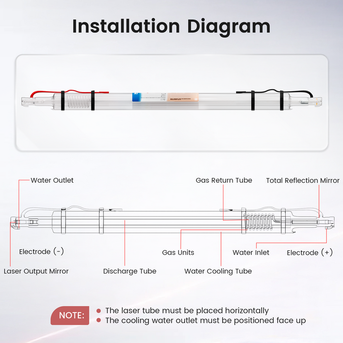 Monport 65W CO2 Laser Tube for Laser Engraver