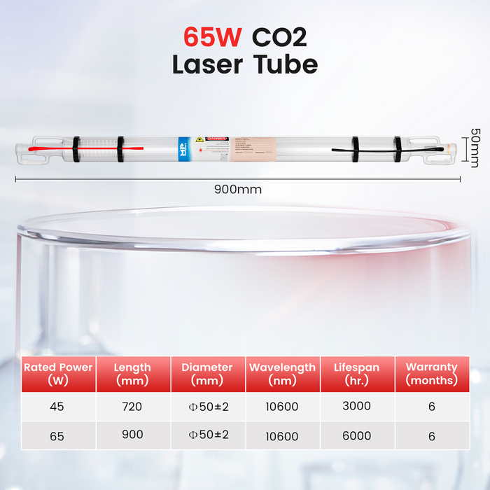 Monport 65W CO2 Laser Tube for Laser Engraver