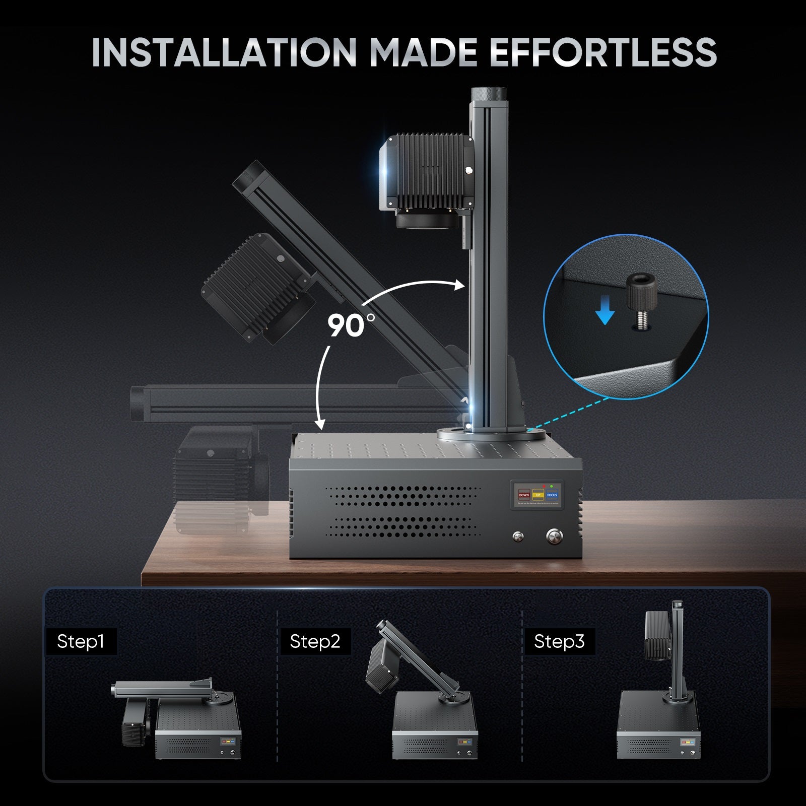 Monport GA 100W Upgraded Integrated MOPA Fiber Laser Engraver with 3 step of install lalaser engraver Australia