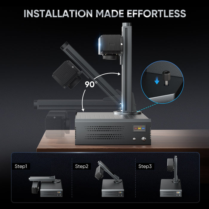 Monport GA 100W Upgraded Integrated MOPA Fiber Laser Engraver with 3 step of install lalaser engraver Australia