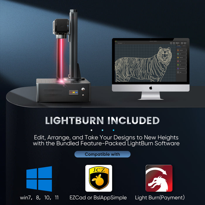 Monport GA 100W Upgraded Integrated MOPA Fiber Laser Engraver compatible with win 7、8、10、11，EZCad or Bslappsimple 、lightburn  Australia