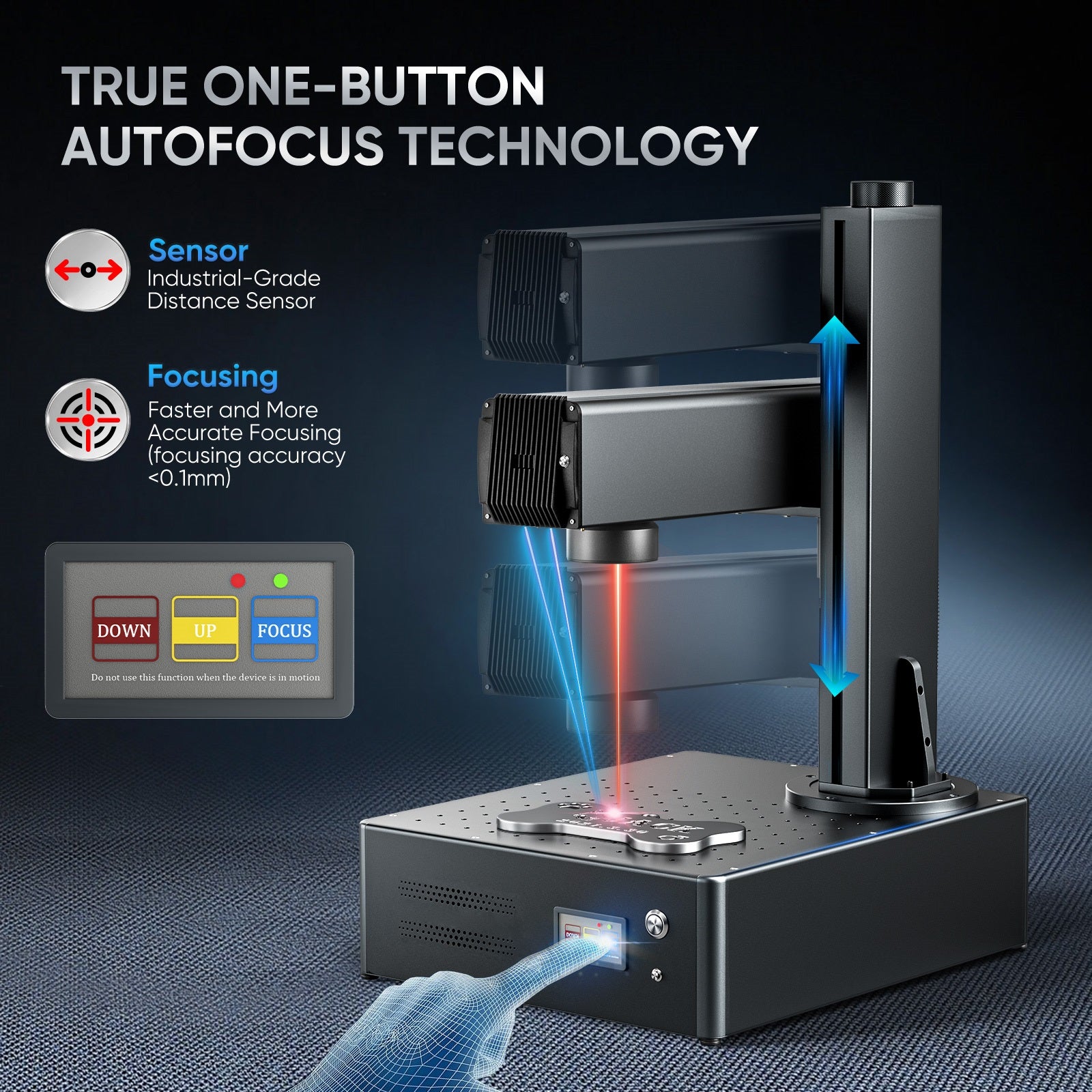 Monport GA 60W Upgraded Integrated MOPA Fiber Laser Engraver with true one button autofocus technology Australia