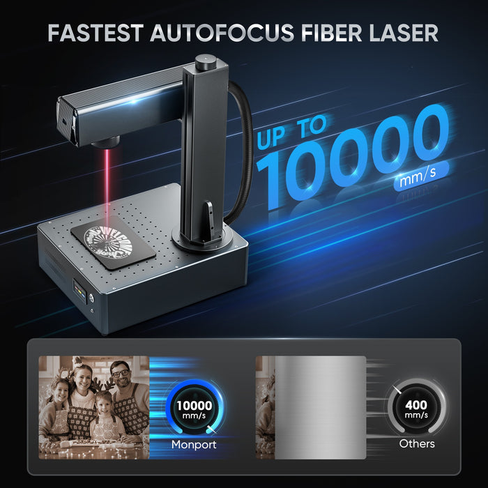Monport GA 60W Upgraded Integrated MOPA Fiber Laser Engraver with up to 1000 mm/s speed  Australia
