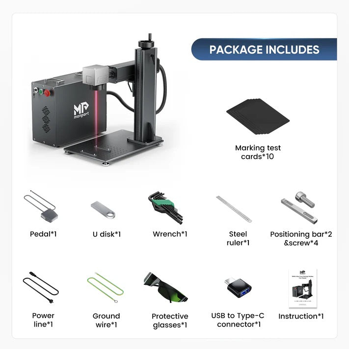 Monport GPro 60W Split MOPA Fiber Laser Engraver & Marking Machine With Manual Focus with package include  Australia