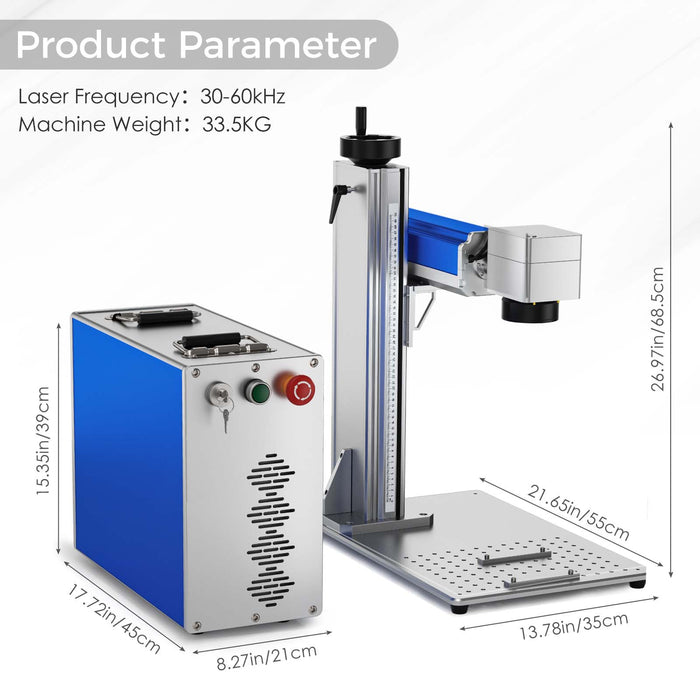 Flash Sale ：Monport GQ 50W (7.9" x 7.9") Fiber Laser Engraver & Marking Machine with FDA Approval
