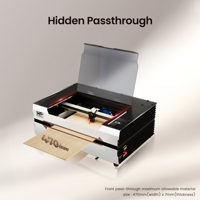 Monport Reno45 45W Desktop CO2 Laser Engraver & Cutter (16" X 12") with Magnetic Assisted Autofocus - Machine （Pre Sale）with hidden passthrough Australia