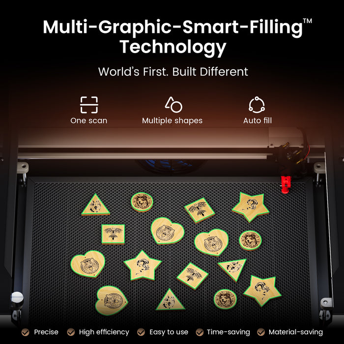 Monport Reno45 Pro Vision 45W Desktop CO2 Laser Engraver & Cutter (16" X 12") with 8MP HD Camera and Magnetic Assisted Autofocus （Pre Sale）with Multi graphic smart filling technology Australia
