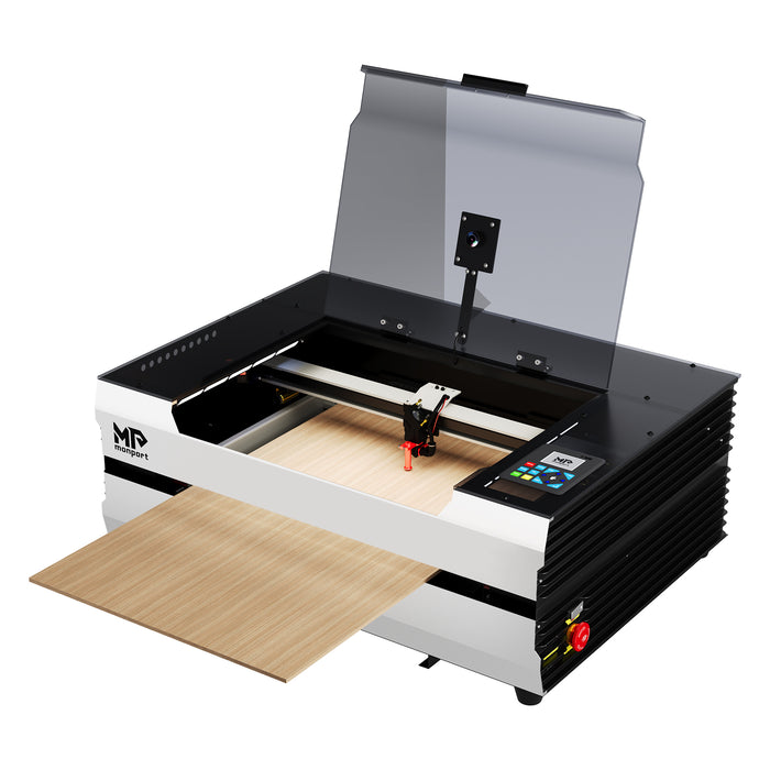 Monport Reno45 Pro Vision 45W Desktop CO2 Laser Engraver & Cutter (16" X 12") with 8MP HD Camera and Magnetic Assisted Autofocus （Pre Sale）with main picture of open Australia