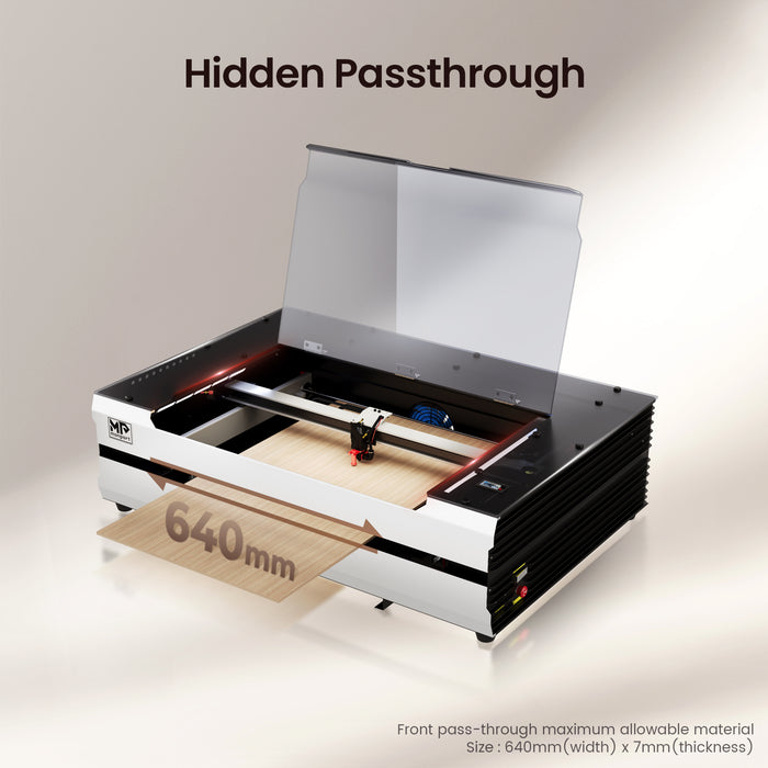 Monport Reno65 65W Desktop CO2 Laser Engraver & Cutter (24" X 16") with Magnetic Assisted Autofocus - Machine（Pre Sale）with hidden passthrough Australia