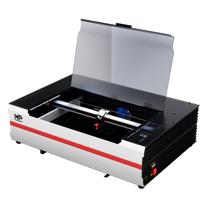 Monport Reno65 65W Desktop CO2 Laser Engraver & Cutter (24" X 16") with Magnetic Assisted Autofocus - Machine(Pre Sale)with main picture of open machine Australia