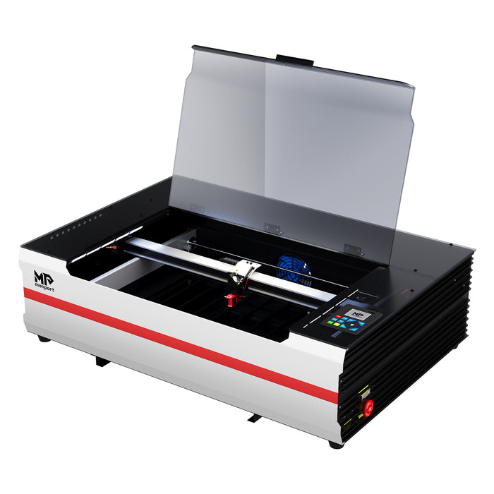 Monport Reno65 Pro 65W Desktop CO2 Laser Engraver & Cutter (24" X 16") with DSP Controller and Magnetic Assisted Autofocus(Pre Sale)with main picture of open Australia