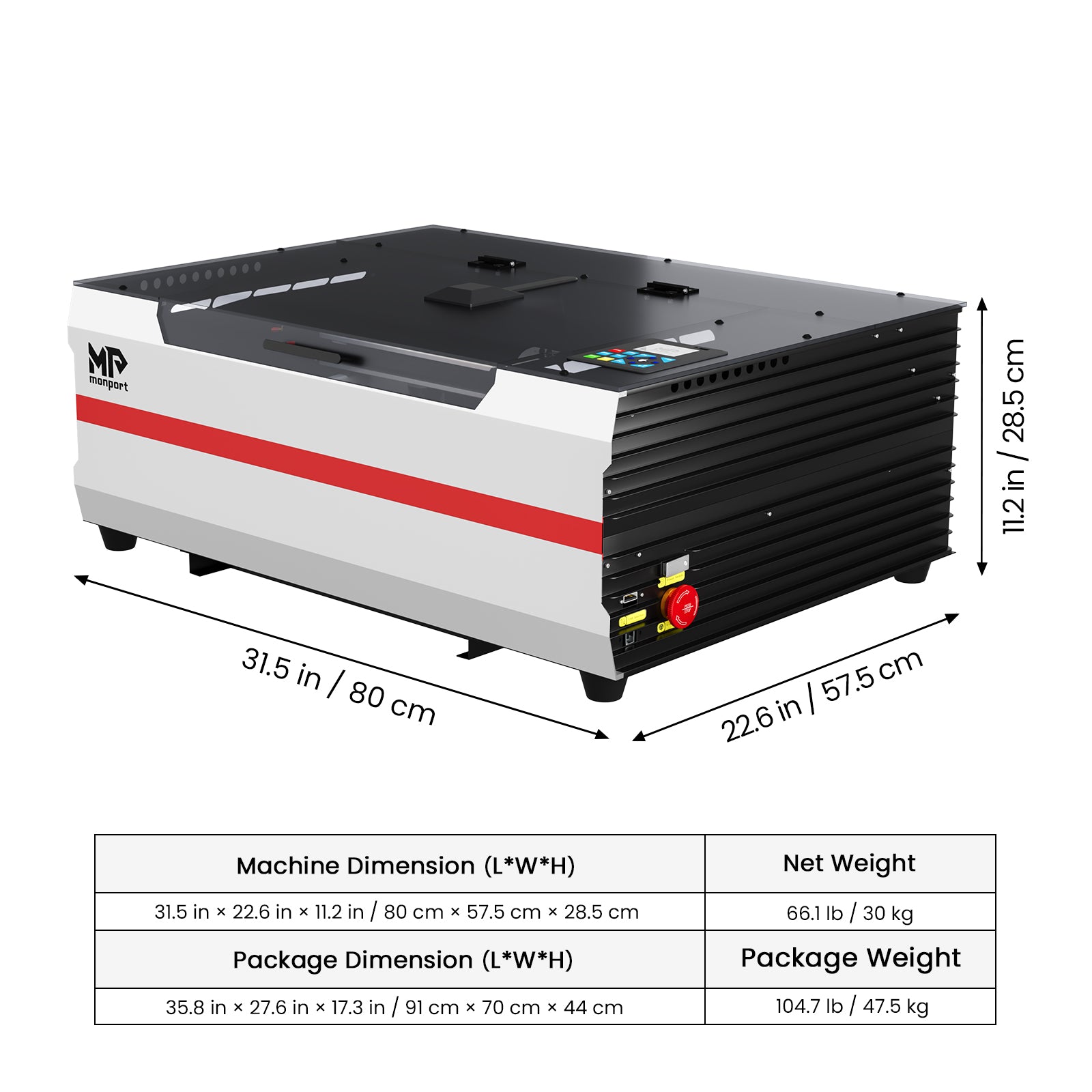 Monport Reno45 Pro Vision 45W Desktop CO2 Laser Engraver & Cutter (16