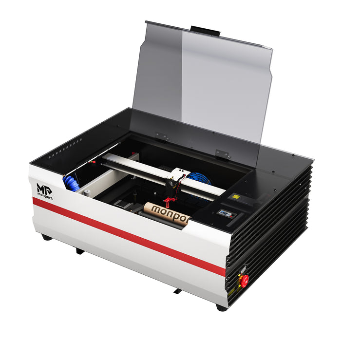 Brand New Monport Reno45 45W Desktop CO2 Laser Engraver & Cutter (16" X 12") with – Built-In Water Cooling, Magnetic Assisted Autofocus