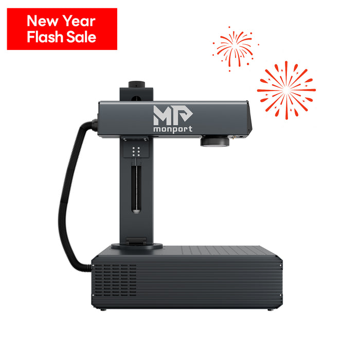 New Year Flash Sale：Monport GA 100W : Upgraded Integrated MOPA Fiber Laser Engraver & Marking Machine with Auto Focus