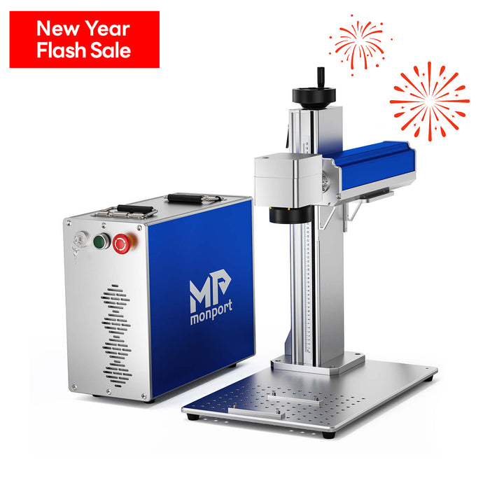 New Year Flash Sale ：Monport GQ 50W (7.9" x 7.9") Fiber Laser Engraver & Marking Machine with FDA Approval