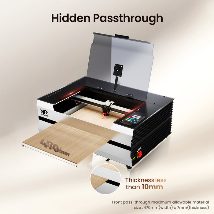 Monport Reno45 Pro Vision 45W Desktop CO2 Laser Engraver & Cutter (16" X 12") with 8MP HD Camera and Magnetic Assisted Autofocus