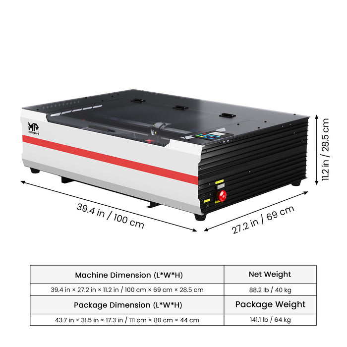 Monport Reno65 Pro 65W Desktop CO2 Laser Engraver & Cutter (24" X 16") with DSP Controller and Magnetic Assisted Autofocus