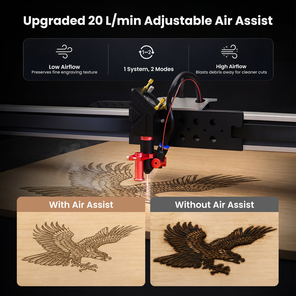 Brand New Monport Reno65 Pro | 65W CO2 Laser Engraver & Cutter – Built-In Water Cooling, 24