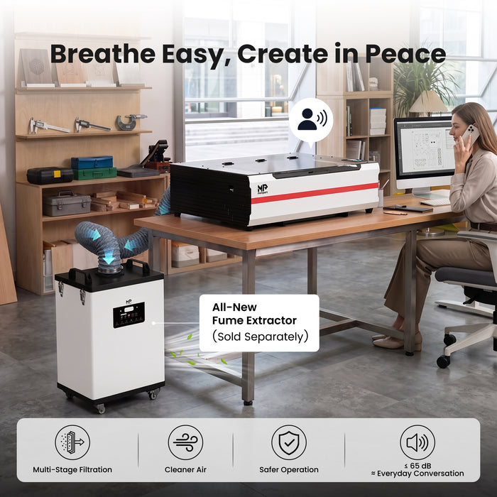Brand New Monport Reno65 Pro | 65W CO2 Laser Engraver & Cutter – Built-In Water Cooling, 24"×16" Work Area, 800mm/s Speed, Magnetic Autofocus