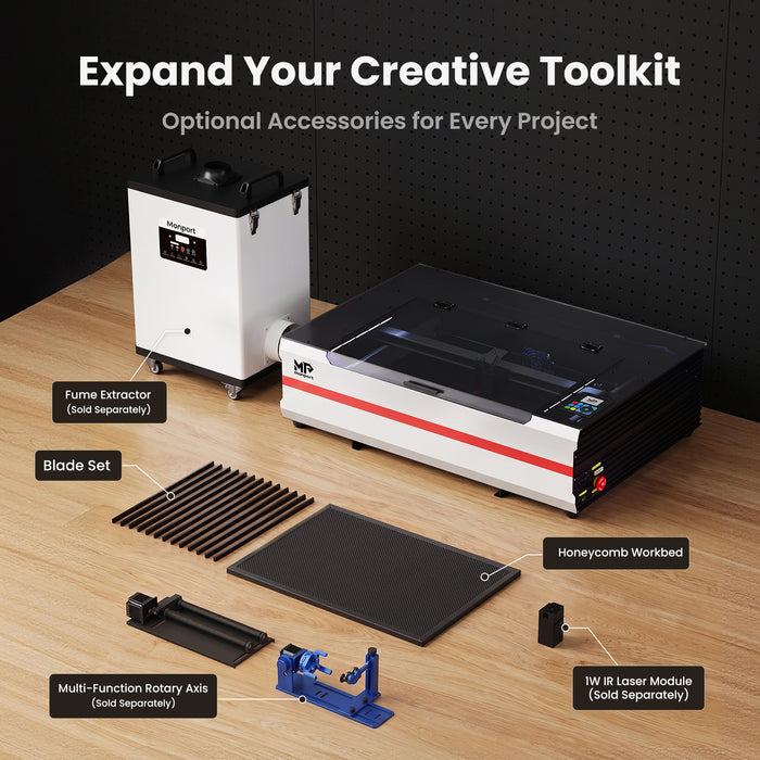 Brand New Monport Reno65 Pro | 65W CO2 Laser Engraver & Cutter – Built-In Water Cooling, 24"×16" Work Area, 800mm/s Speed, Magnetic Autofocus