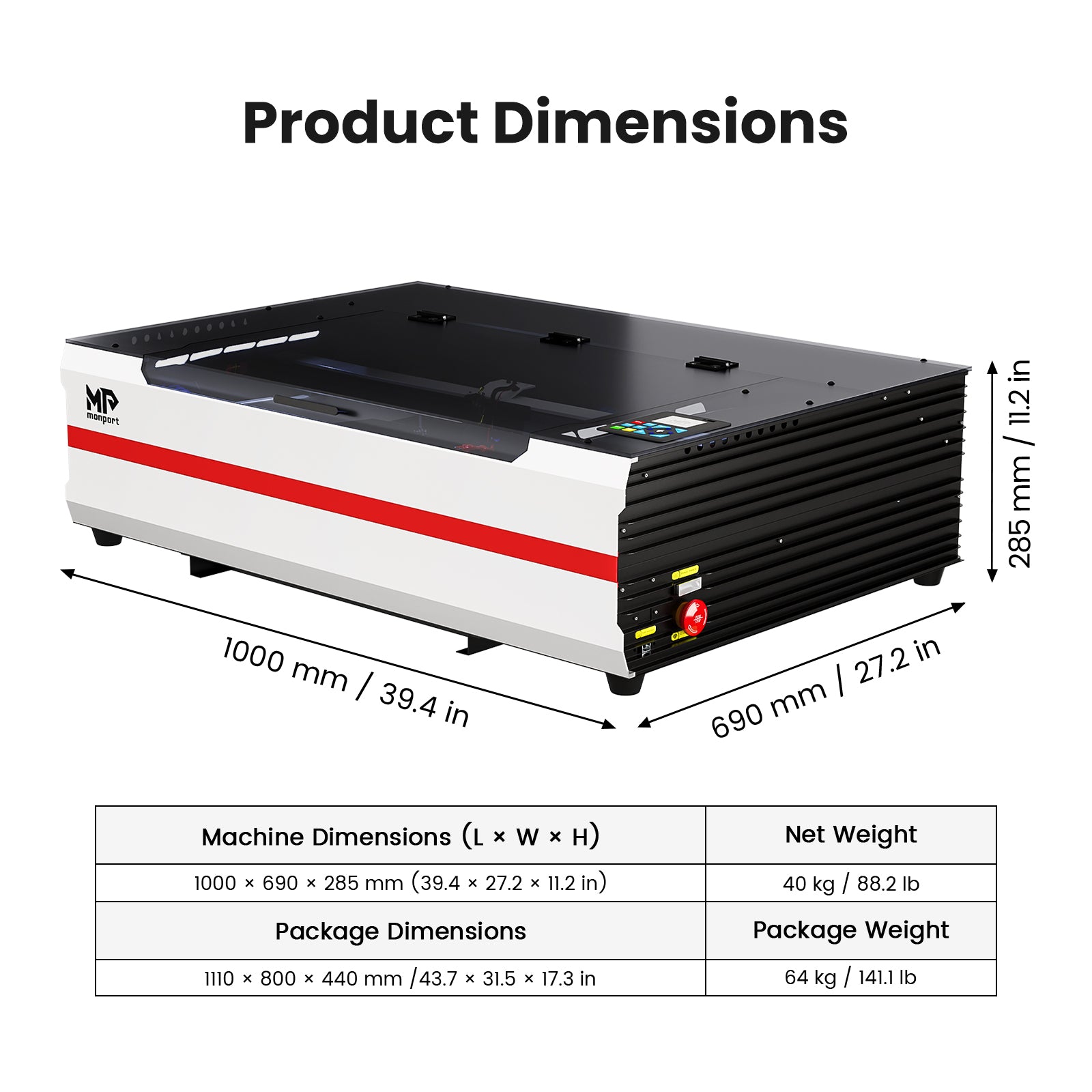 Brand New Monport Reno65 Pro | 65W CO2 Laser Engraver & Cutter – Built-In Water Cooling, 24
