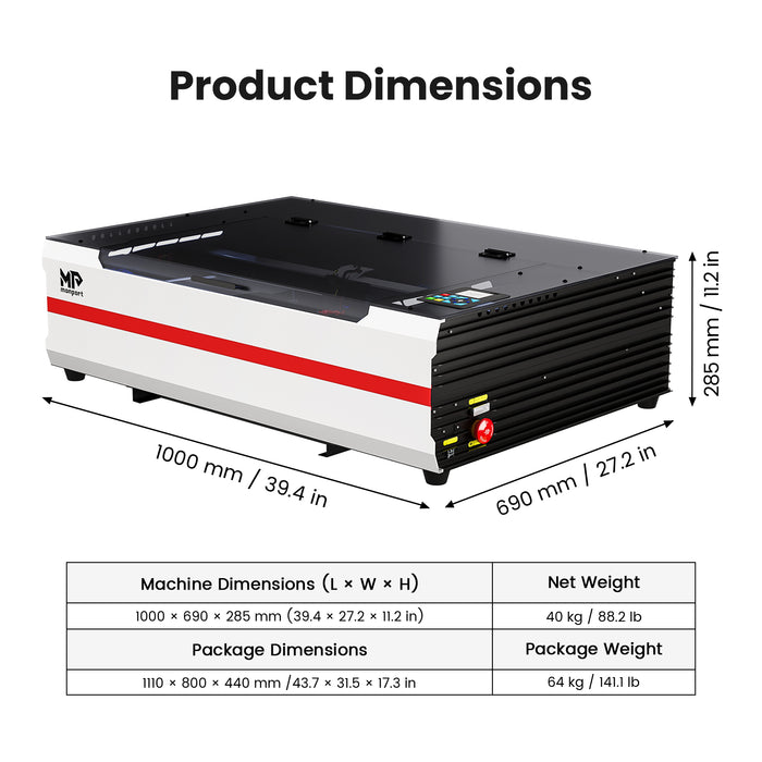 Brand New Monport Reno65 Pro | 65W CO2 Laser Engraver & Cutter – Built-In Water Cooling, 24"×16" Work Area, 800mm/s Speed, Magnetic Autofocus