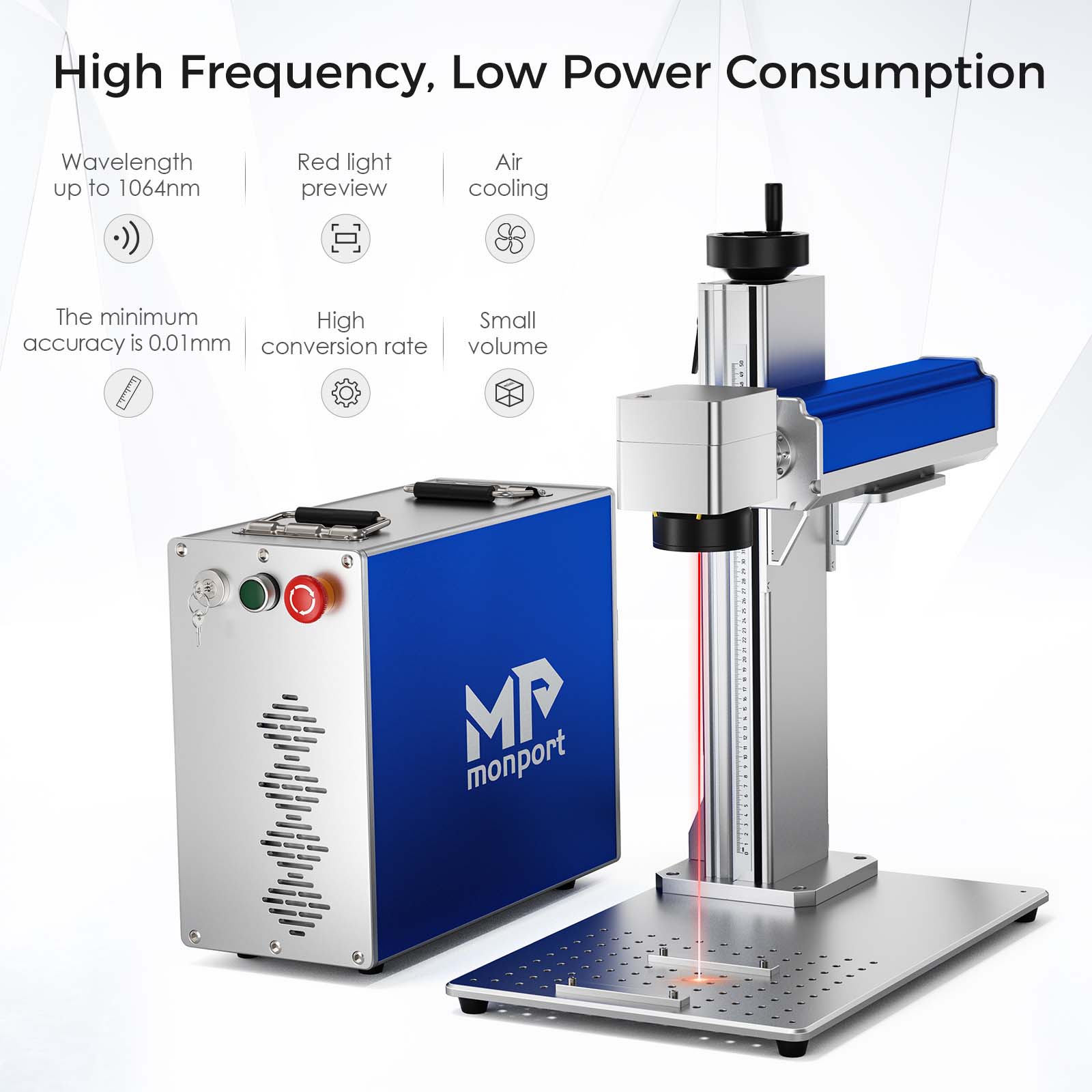 Monport GQ 30W Fiber Laser engraver with high frequency，low power consumption，Australia