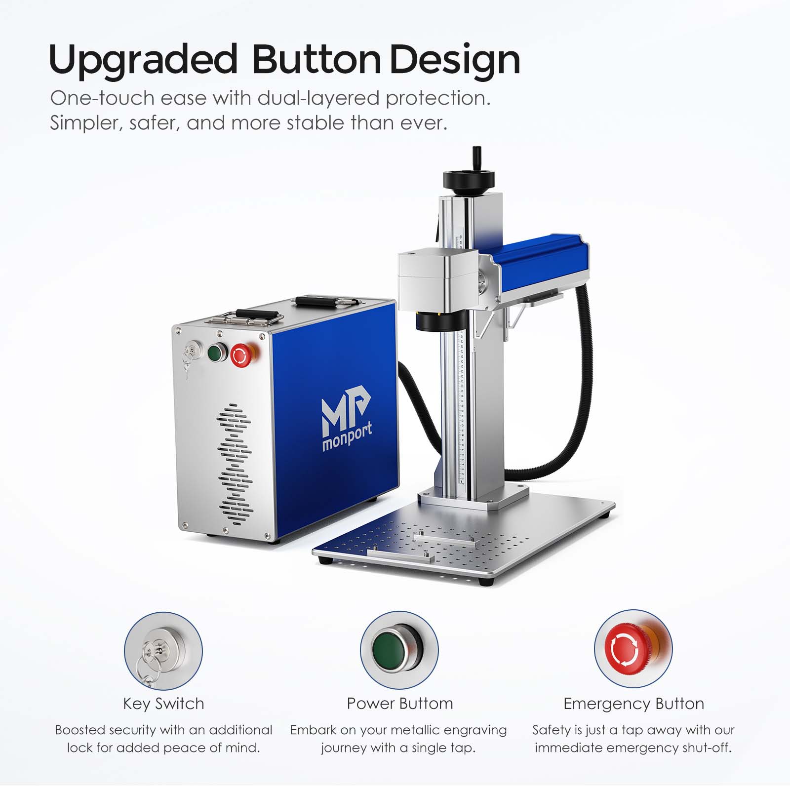 Monport GQ 50W laser engraving machine with Upgraded Button, Simpler 、Safer and more stable Australia